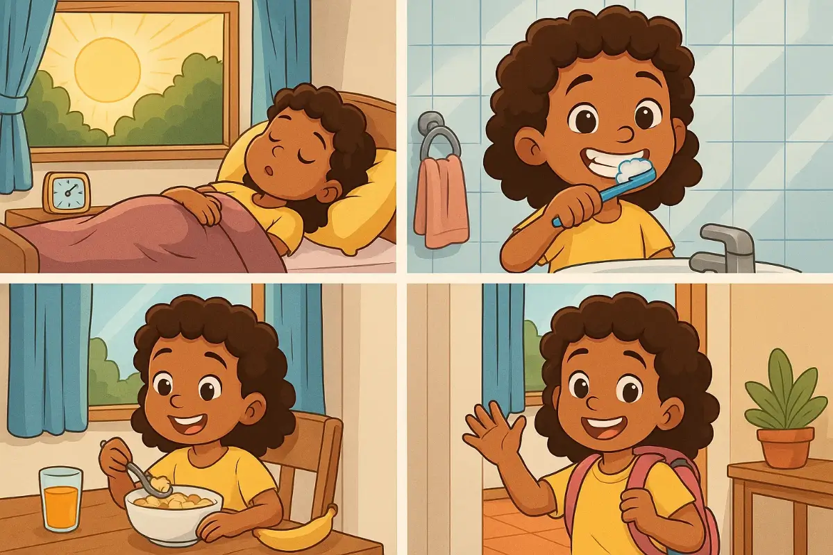 Rotina matinal para crianças começarem bem o dia