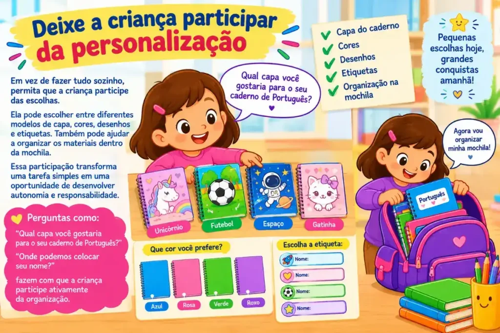 Deixe a criança participar da personalização